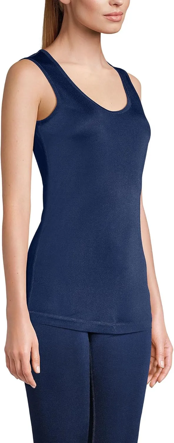 Lands' End Women's Petite Silk Interlock Thermal Long Underwear Base Layer Tank Top