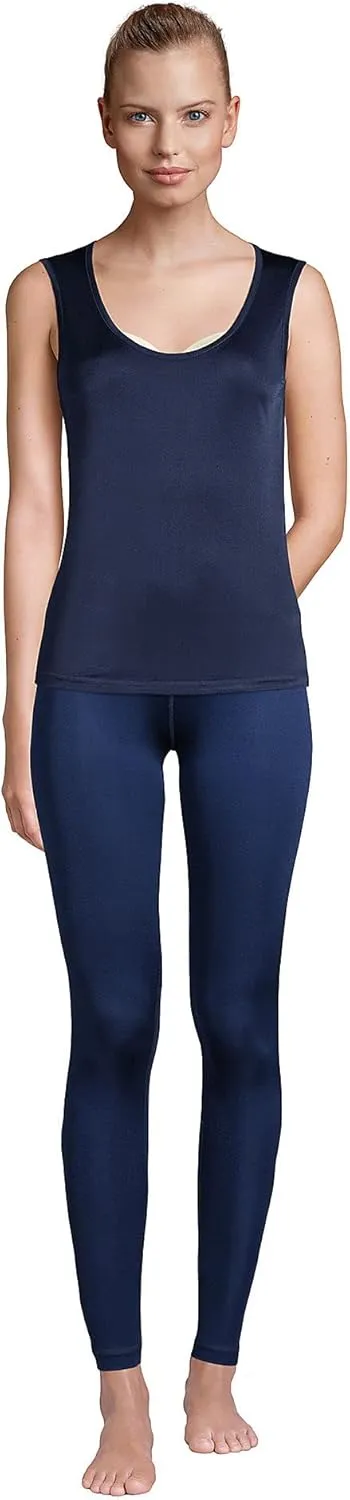 Lands' End Women's Petite Silk Interlock Thermal Long Underwear Base Layer Tank Top