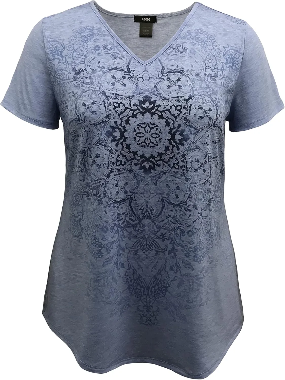 LEEBE Women and Plus Size Short Sleeve Print Top II (Small-5X)