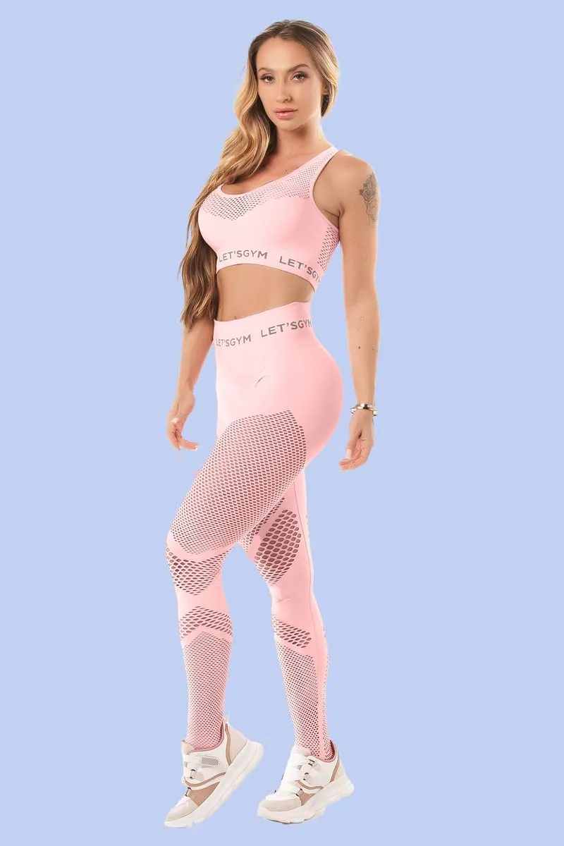 Let's Gym Baby Pink Seamless Legging