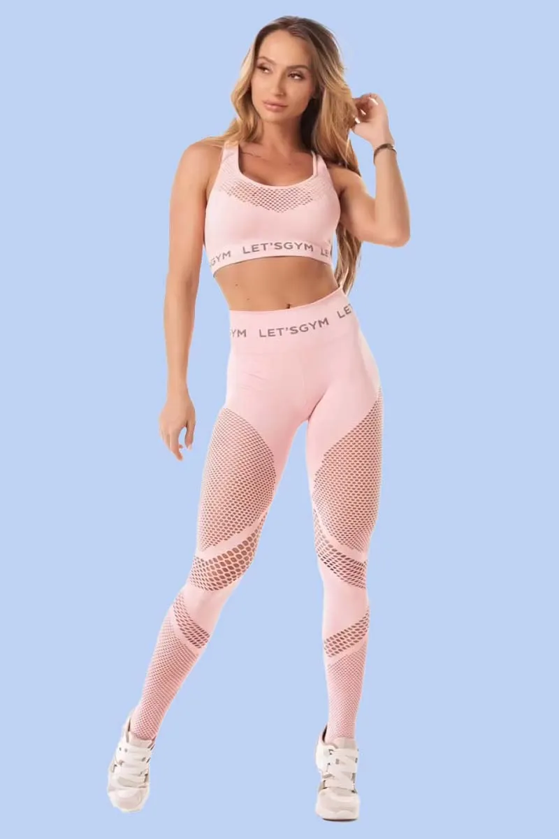 Let's Gym Baby Pink Seamless Legging