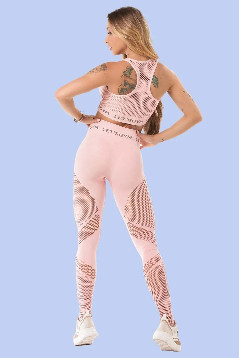 Let's Gym Baby Pink Seamless Legging