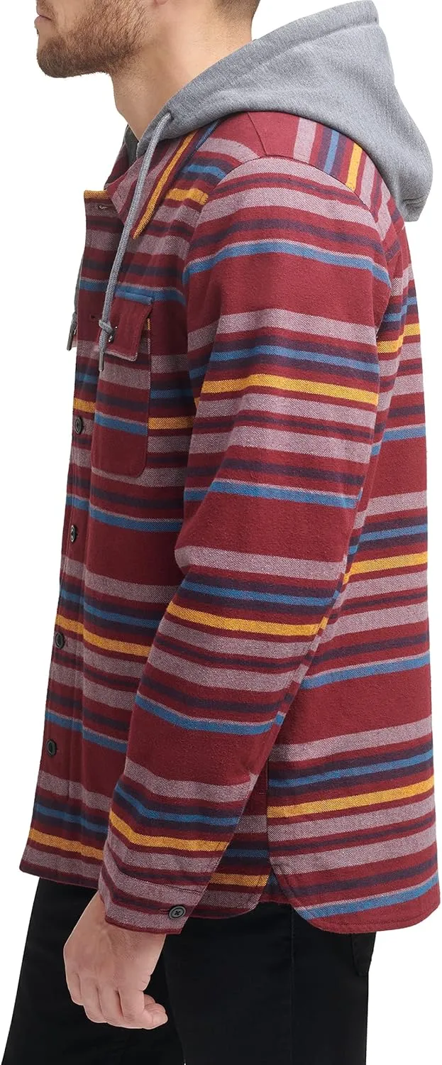 Levi's Mens Plaid Sherpa Lined Hooded Shirt Jacket (Regular & Big & Tall Sizes)