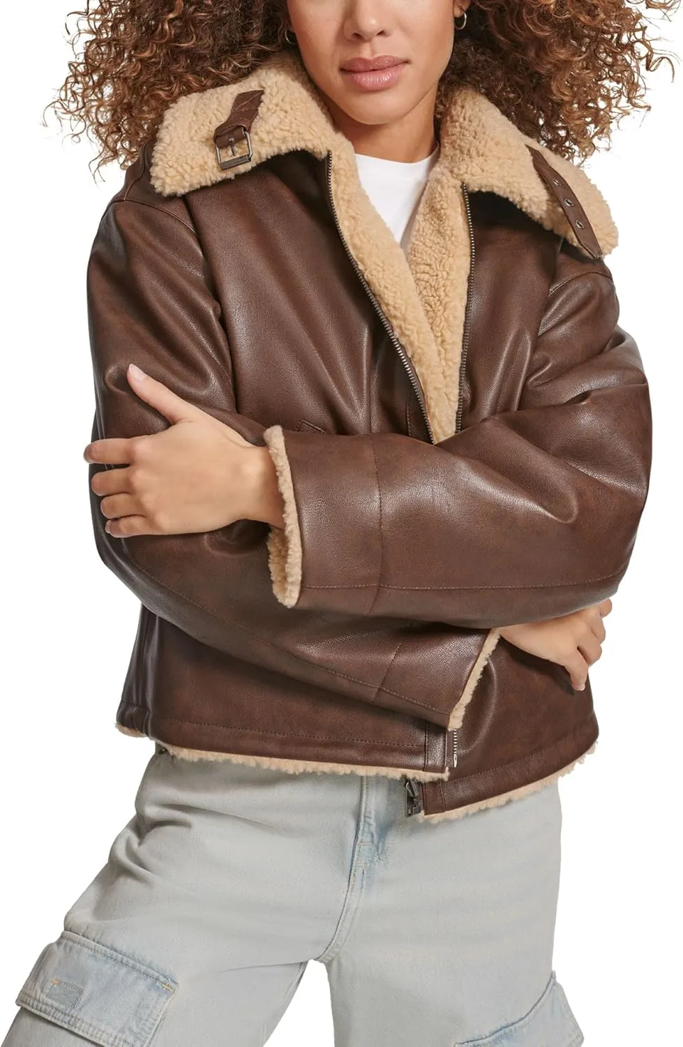 Levi's Women's Shorty Reversible Sherpa Faux Leather Jacket
