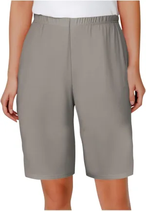 Linen Shorts for Women Casual Summer Shorts Plus Size High Waisted Wide Leg Drawstring Pants with Pockets