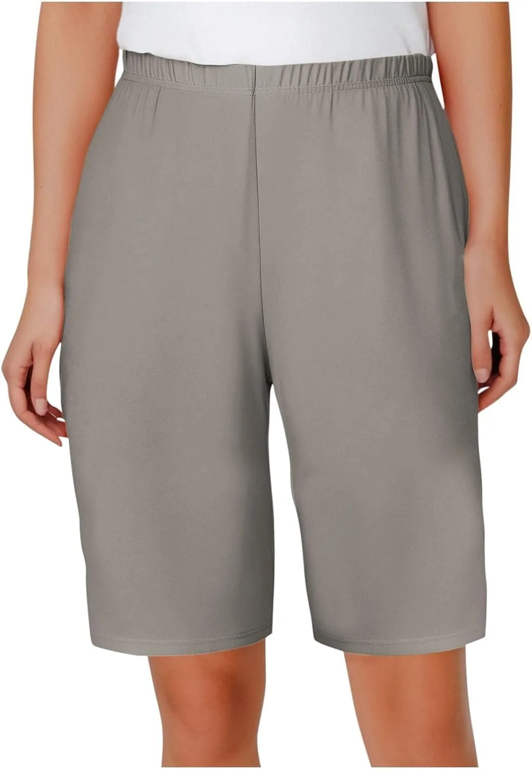Linen Shorts for Women Casual Summer Shorts Plus Size High Waisted Wide Leg Drawstring Pants with Pockets