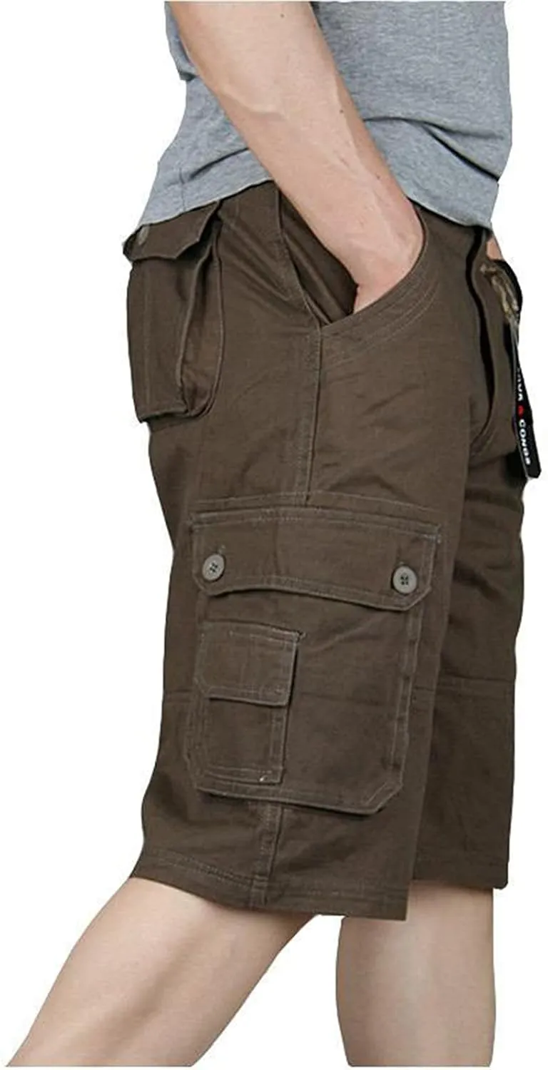 Men Cargo Shorts and Pants Leisure Color Fashion Men's Solid Summer Men's pants Chores Para Hombre Men's Cargo Black
