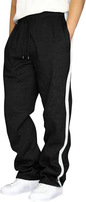 Men's Casual Cargo Relaxed Pants, Sports Fitness Pants, Elastic Drawstring Waist Lightweight Chino Pants for Man