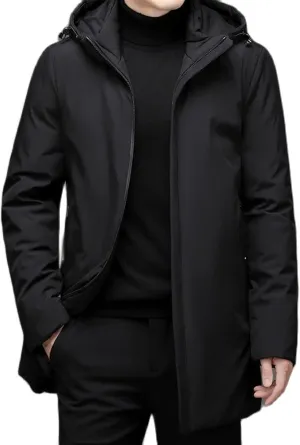 Mens Down Jacket Jacket Coat Men Clothing Winter Cotton Padded Jacket Thicken Jacket Outwear Clothes Male Hooded Coat(Black,4XL (US 2XL))