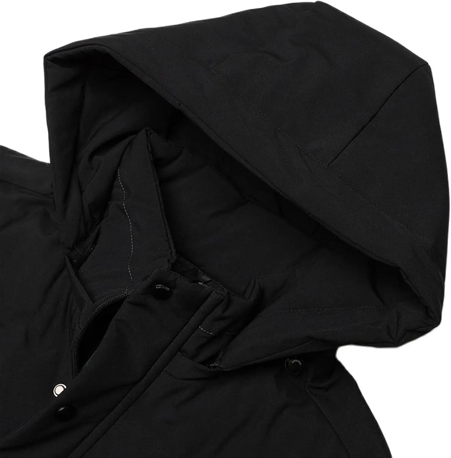 Mens Down Jacket Jacket Coat Men Clothing Winter Cotton Padded Jacket Thicken Jacket Outwear Clothes Male Hooded Coat(Black,4XL (US 2XL))
