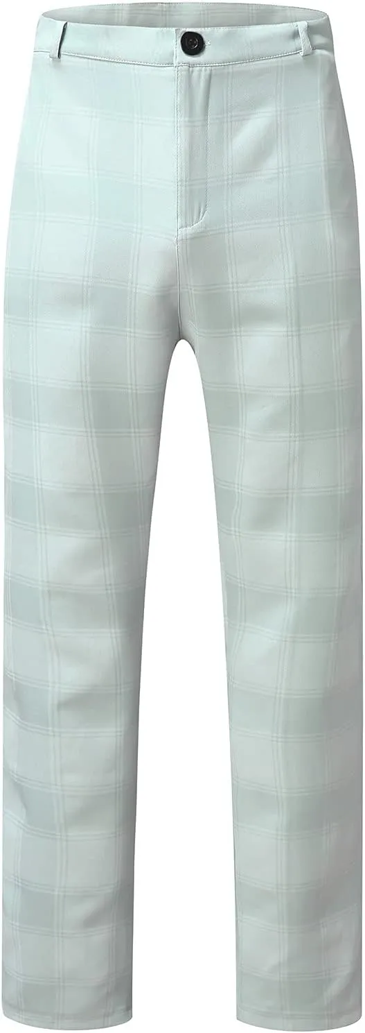 Mens Fashion Stretch Dress Pants Slim Fit Skinny Chino Pants Casual Business Pants Golf Pant Solid Trousers Joggers