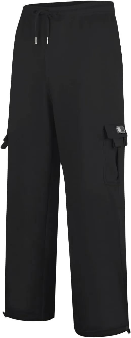 Men's Jogging Cargo Pants Wide Elastic Waist Pants with Multi-Pocket Fit Drawstring Casual Trousers