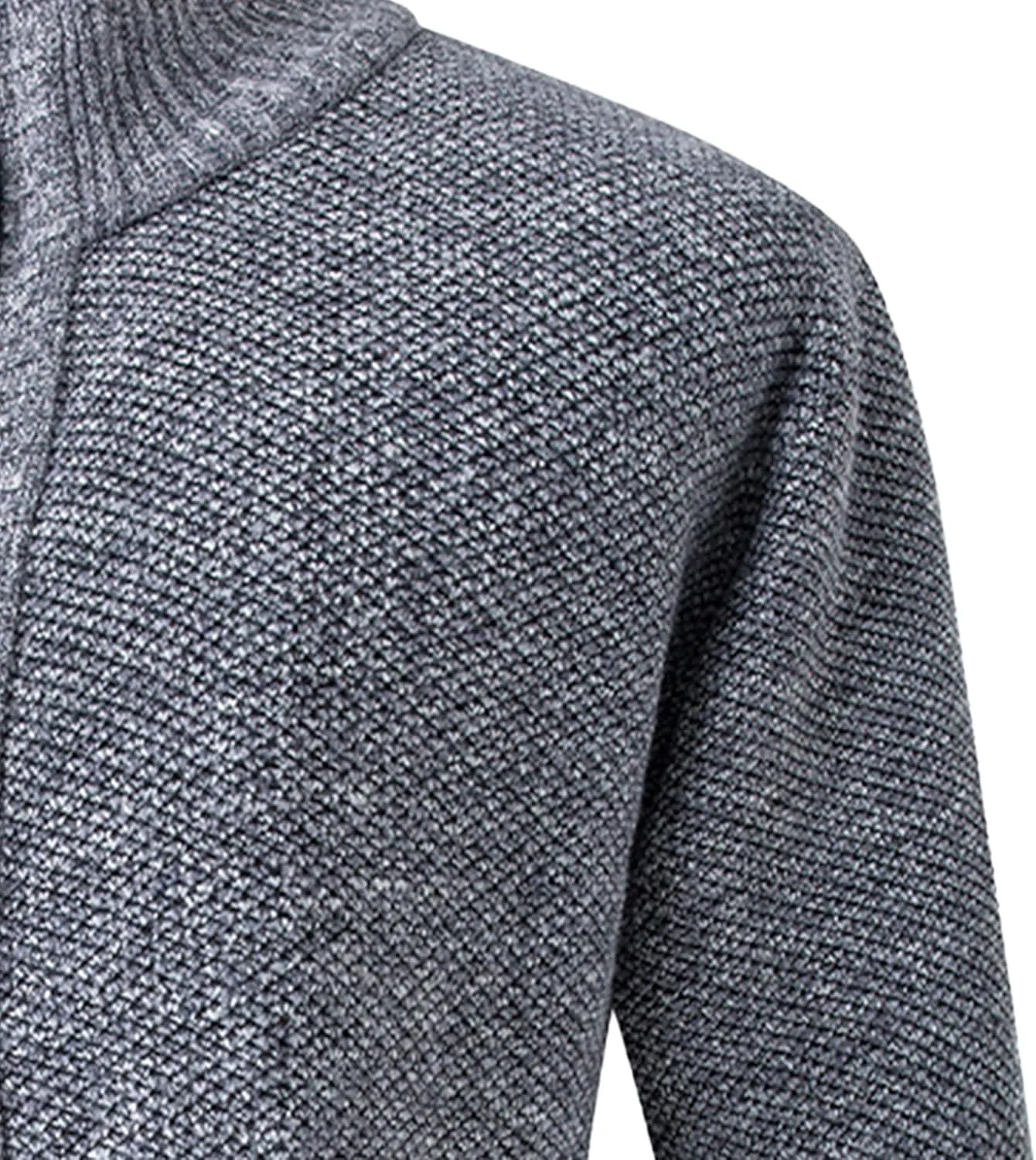 Men's Knitted Jacket Man Slim Fit Full Zip Sweater Male Soft Flannel Lining Thicken Warm Cardigan
