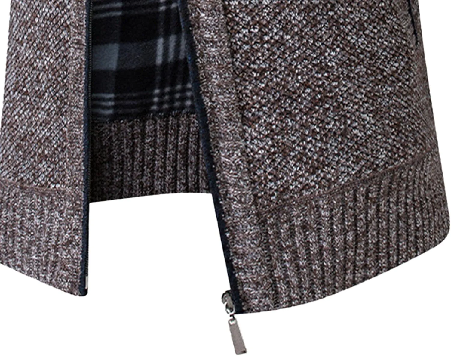 Men's Knitted Jacket Man Slim Fit Full Zip Sweater Male Soft Flannel Lining Thicken Warm Cardigan