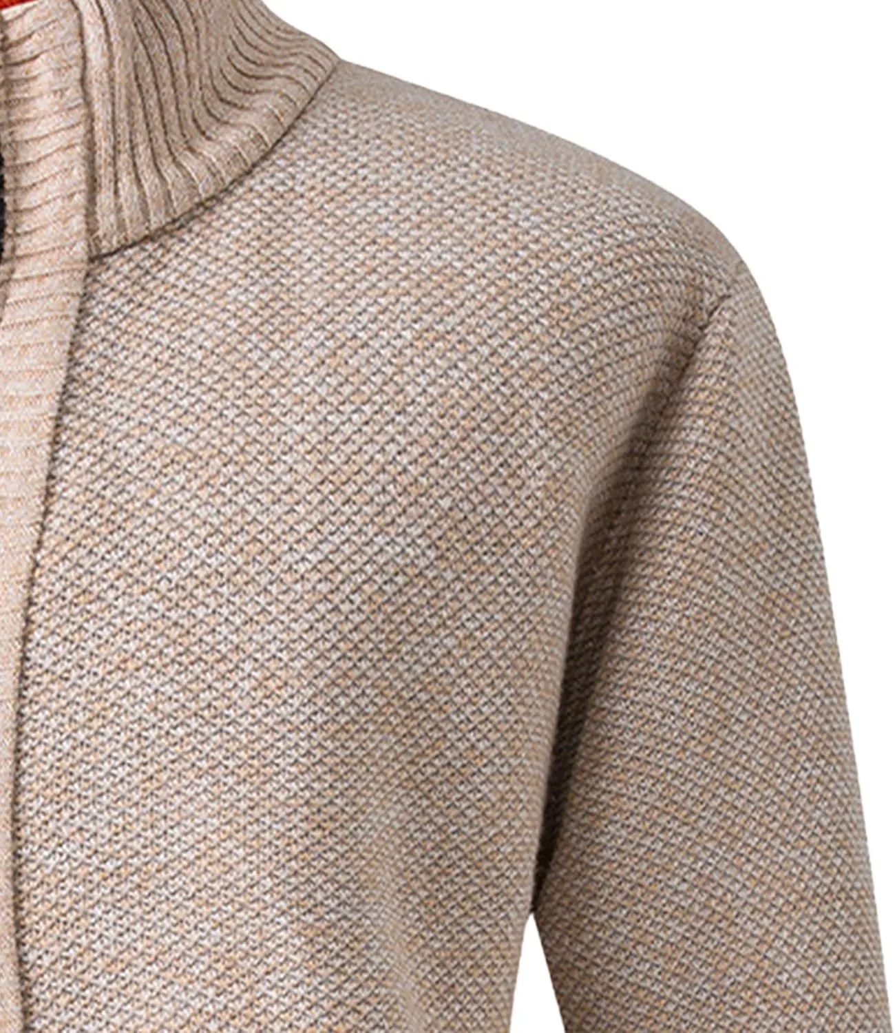 Men's Knitted Jacket Man Slim Fit Full Zip Sweater Male Soft Flannel Lining Thicken Warm Cardigan
