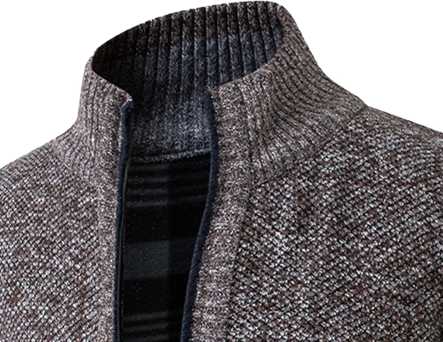 Men's Knitted Jacket Man Slim Fit Full Zip Sweater Male Soft Flannel Lining Thicken Warm Cardigan