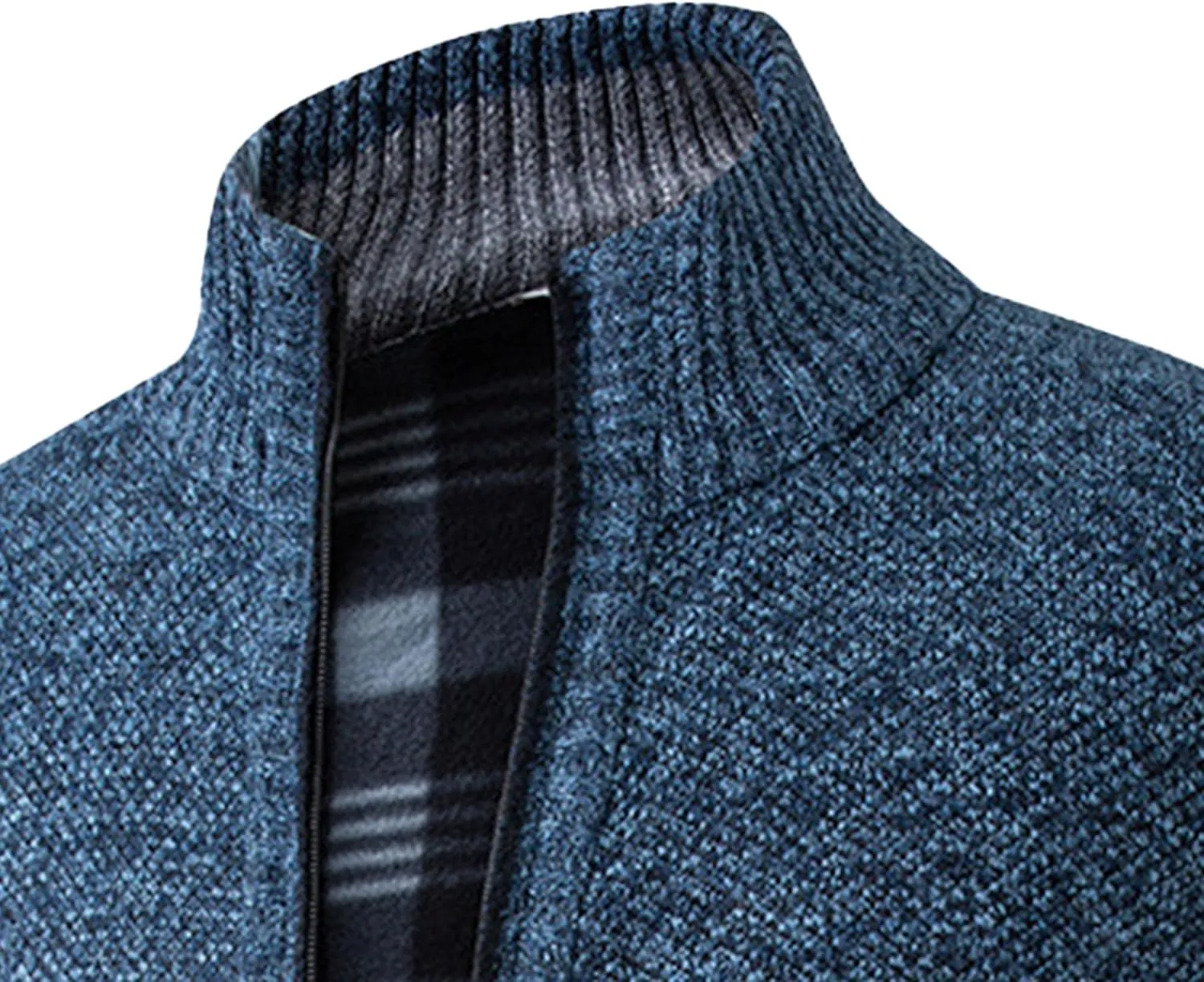 Men's Knitted Jacket Man Slim Fit Full Zip Sweater Male Soft Flannel Lining Thicken Warm Cardigan