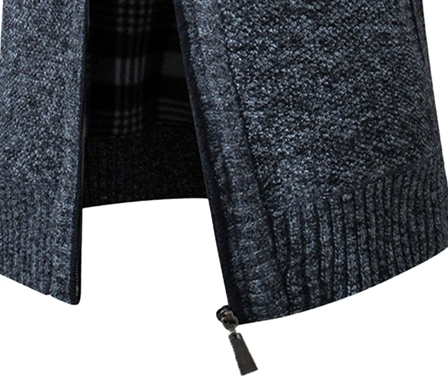 Men's Knitted Jacket Man Slim Fit Full Zip Sweater Male Soft Flannel Lining Thicken Warm Cardigan