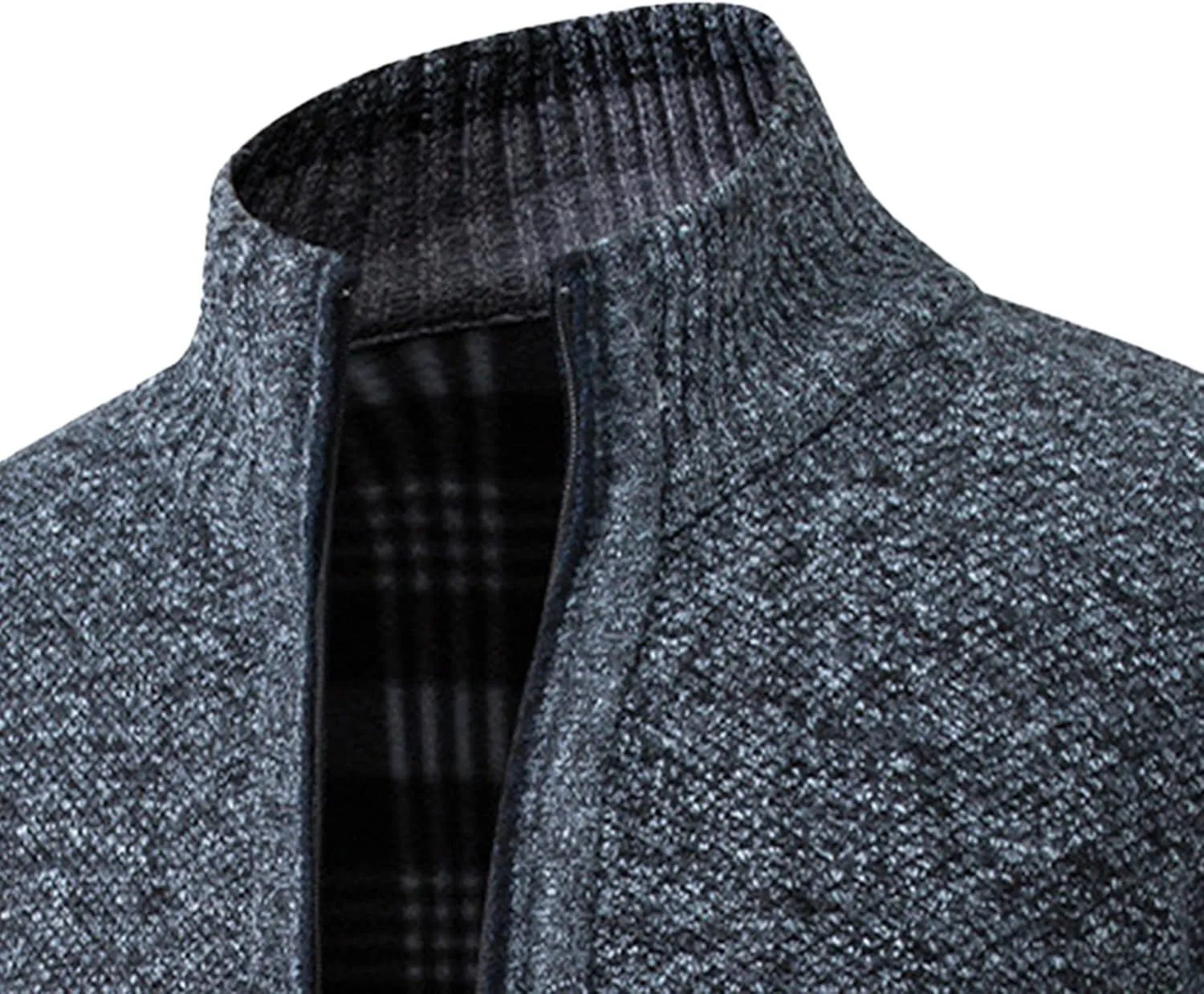 Men's Knitted Jacket Man Slim Fit Full Zip Sweater Male Soft Flannel Lining Thicken Warm Cardigan