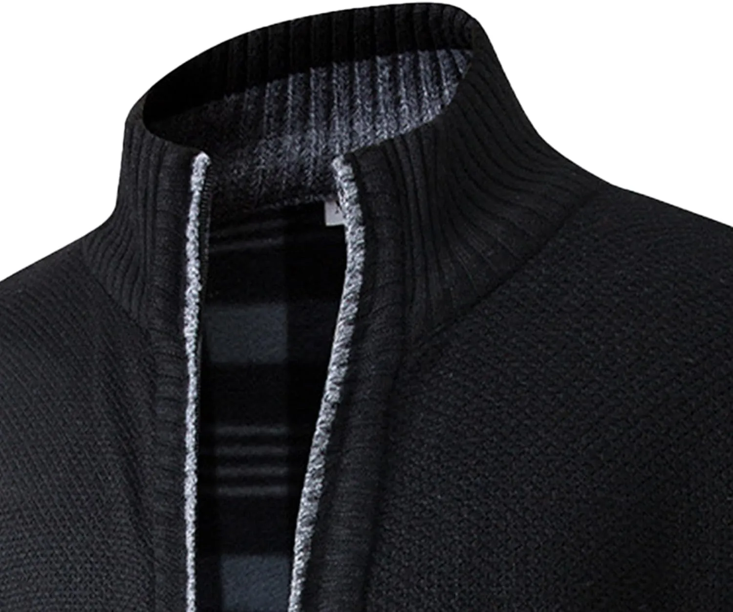 Men's Knitted Jacket Man Slim Fit Full Zip Sweater Male Soft Flannel Lining Thicken Warm Cardigan