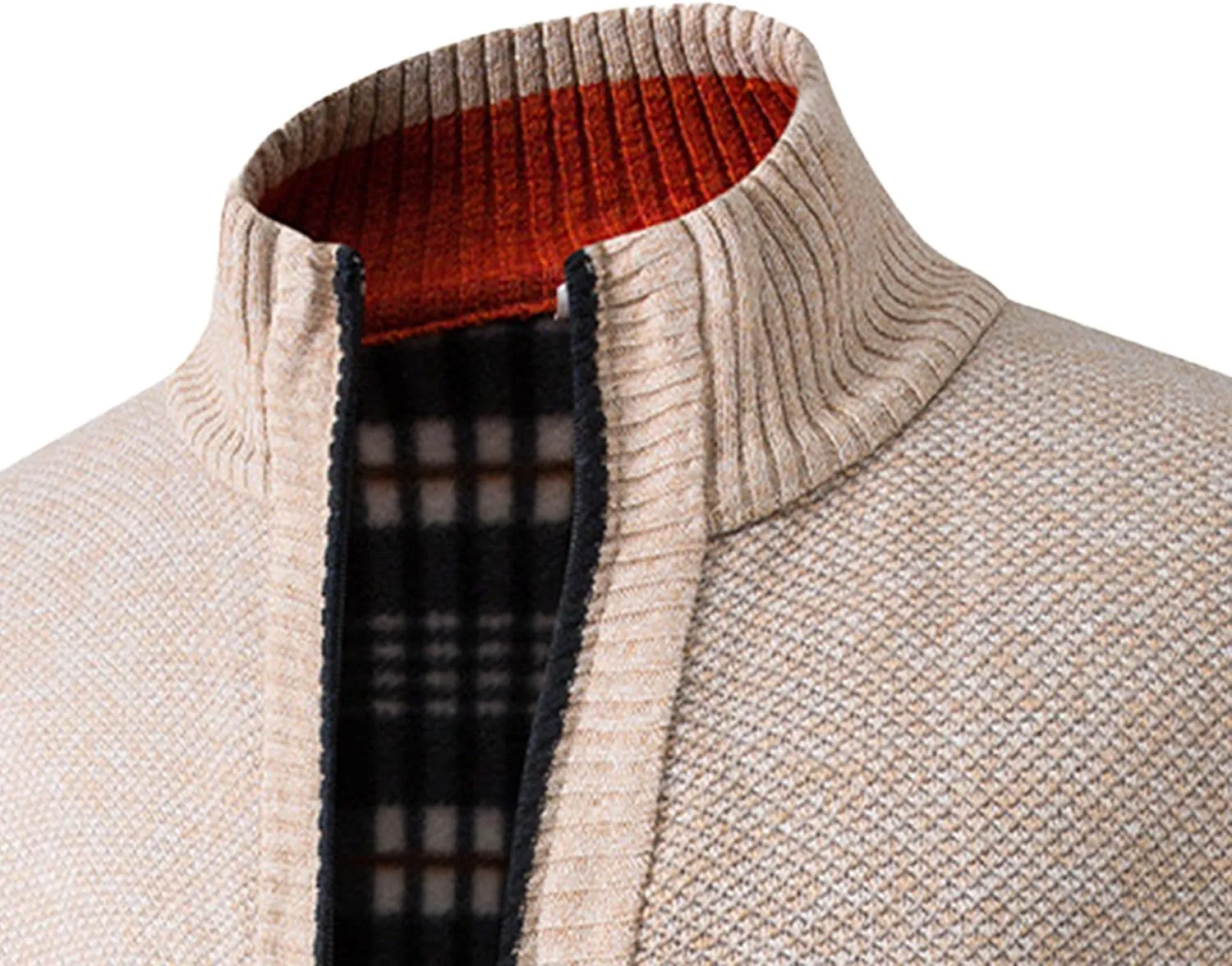 Men's Knitted Jacket Man Slim Fit Full Zip Sweater Male Soft Flannel Lining Thicken Warm Cardigan