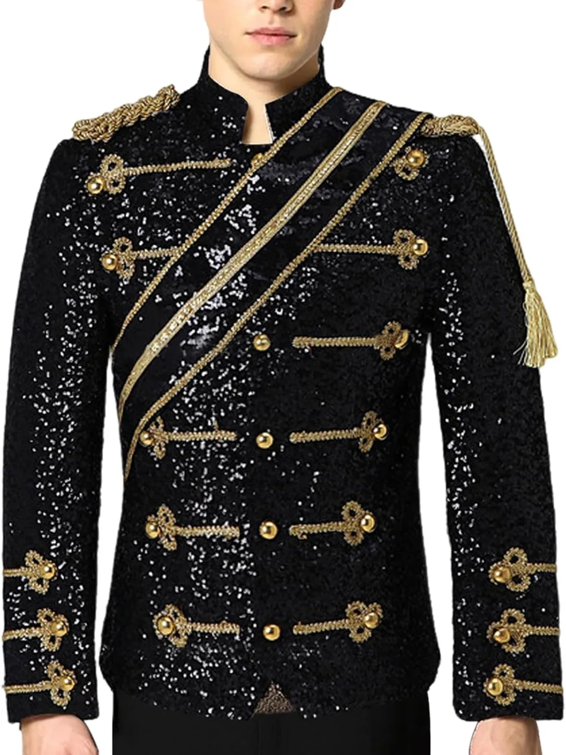 Mens Sequins Blazer Luxury Jacket Costumes Nightclub Bar Dress