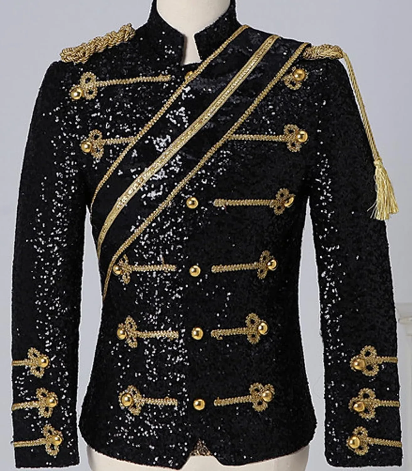 Mens Sequins Blazer Luxury Jacket Costumes Nightclub Bar Dress