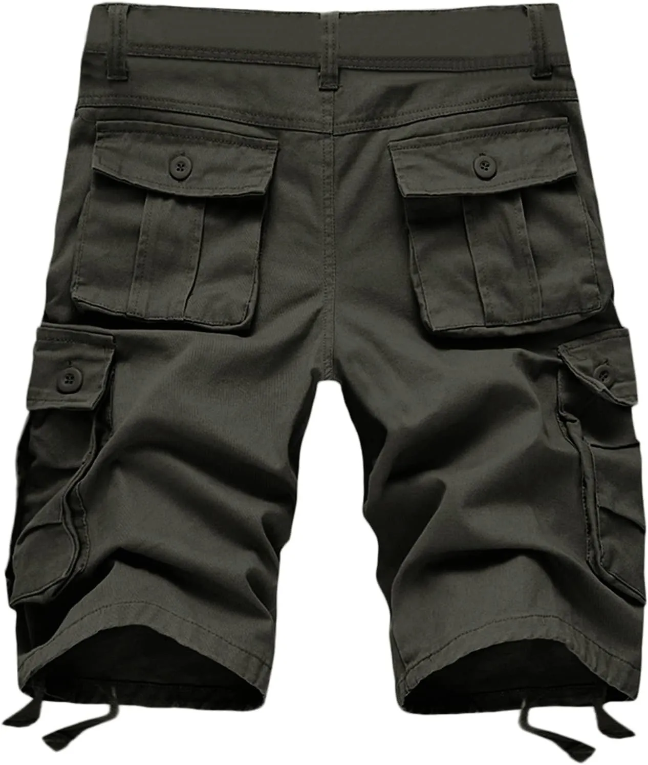 Mens Shorts 6 Inch Inseam Buckle Zipper Multi Pockets Cargo Shorts Regular Big & Tall Solid Work Utility Shorts