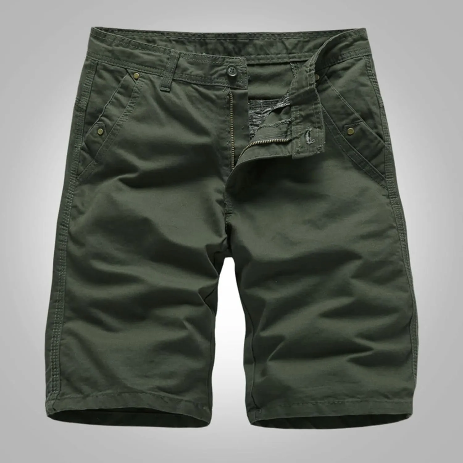 Men's Stretch Chino Short Slim Fit Flat Front Shorts Summer Cotton Casual Shorts with Pockets