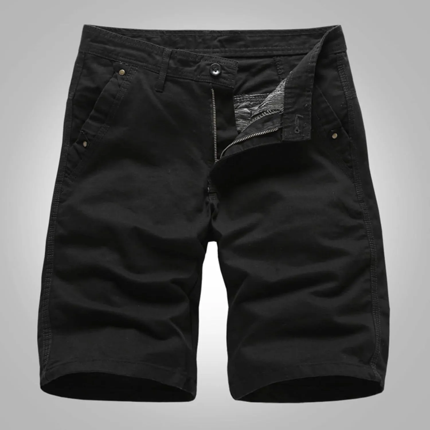 Men's Stretch Chino Short Slim Fit Flat Front Shorts Summer Cotton Casual Shorts with Pockets