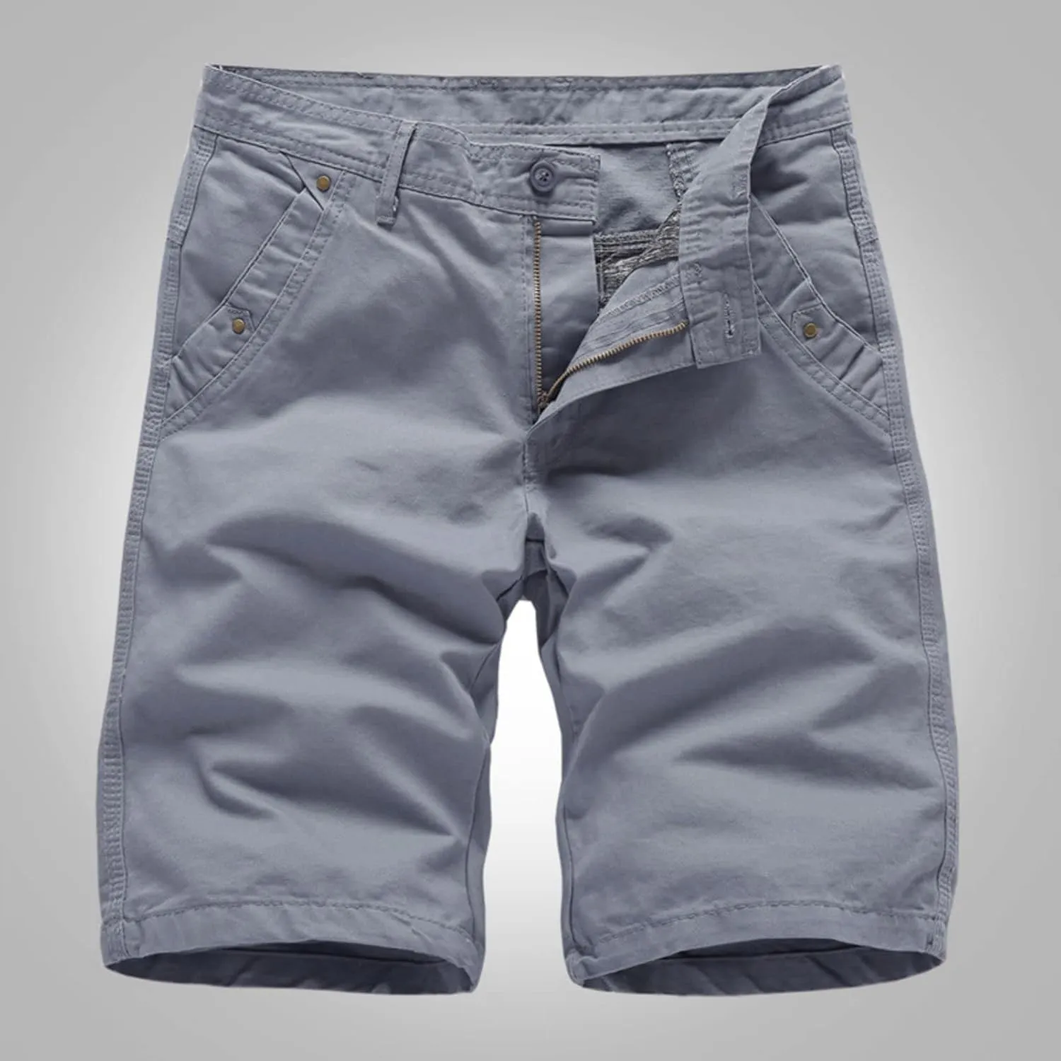 Men's Stretch Chino Short Slim Fit Flat Front Shorts Summer Cotton Casual Shorts with Pockets