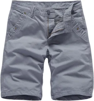 Men's Stretch Chino Short Slim Fit Flat Front Shorts Summer Cotton Casual Shorts with Pockets