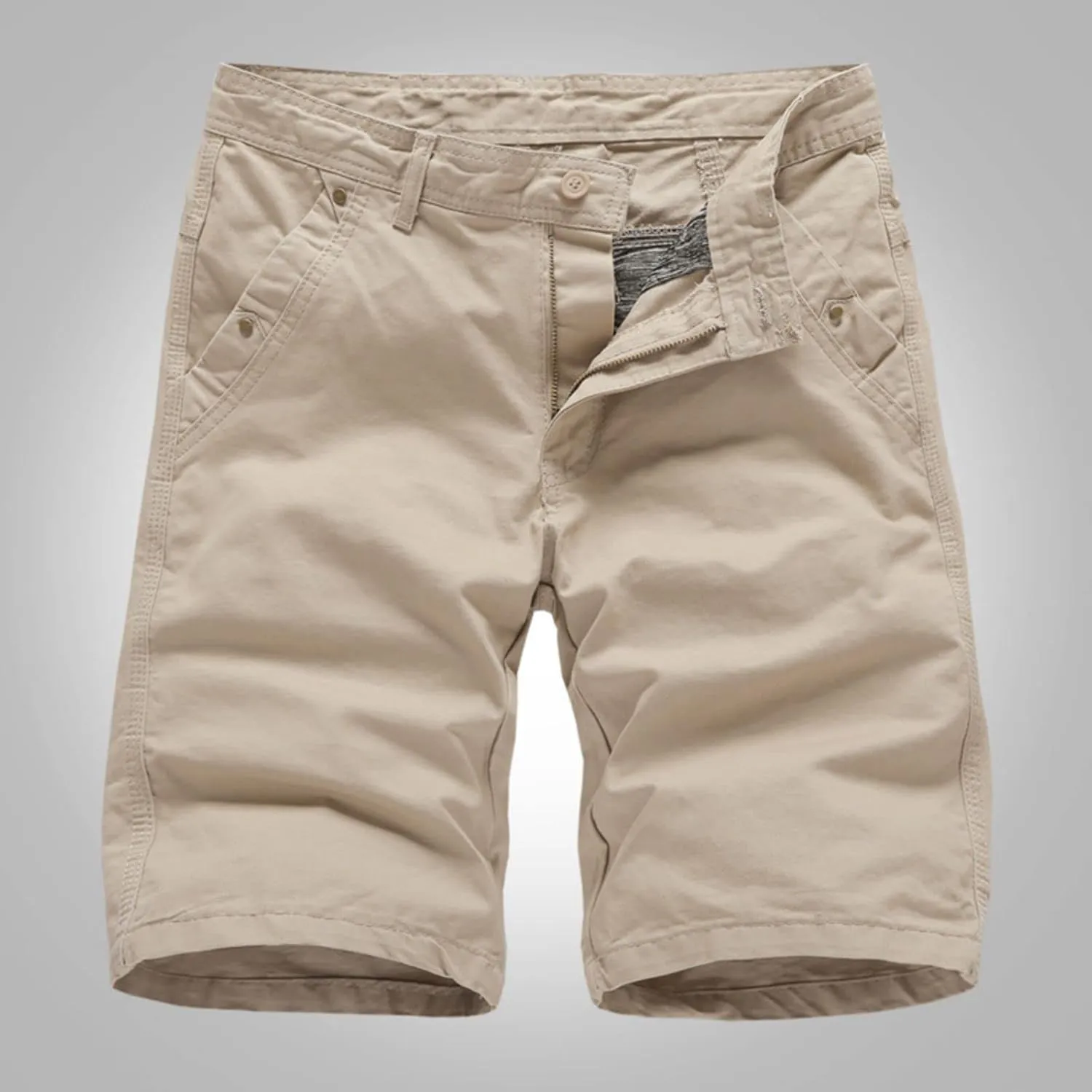 Men's Stretch Chino Short Slim Fit Flat Front Shorts Summer Cotton Casual Shorts with Pockets