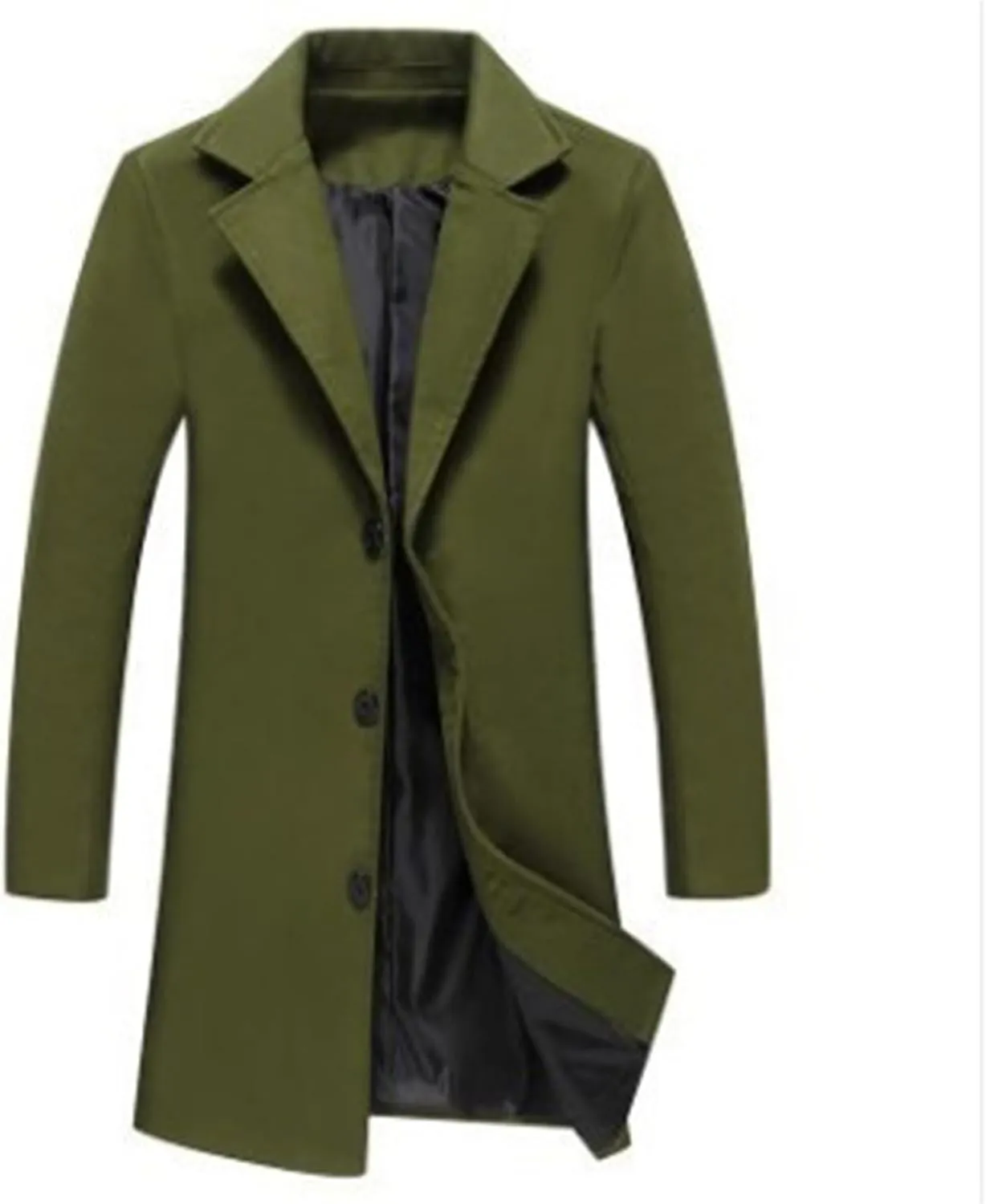 Men's Trench Coat Oversized Double Breasted Peacoat Winter Wool Blend Overcoat Notched Lapel Windbreaker Long Jacket