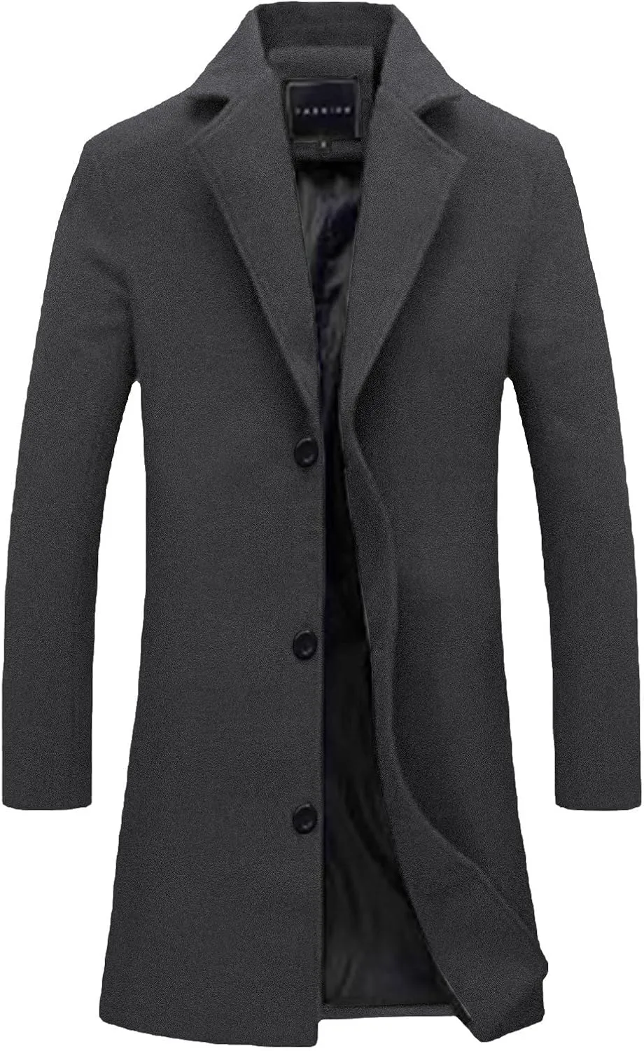 Men's Trench Coat Oversized Double Breasted Peacoat Winter Wool Blend Overcoat Notched Lapel Windbreaker Long Jacket