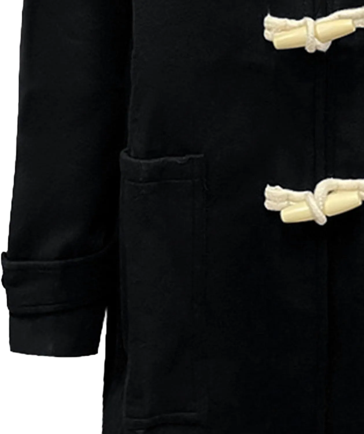 Mens Trench Coat with Hood Single Breasted Casual Business Cardigan Coats Walking Toggle Duffle Hoodie