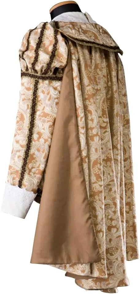 Men's Tudor Elizabethan Cosplay Costume Medieval Renaissance Outfit Tudor King Top Cloak Set