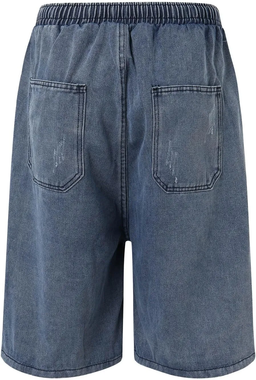 Men's Wide Leg Y2K Hip Hop Mid Jean Shorts Work Denim Shorts with Pockets Aesthetic Pants Streetwear Clothes