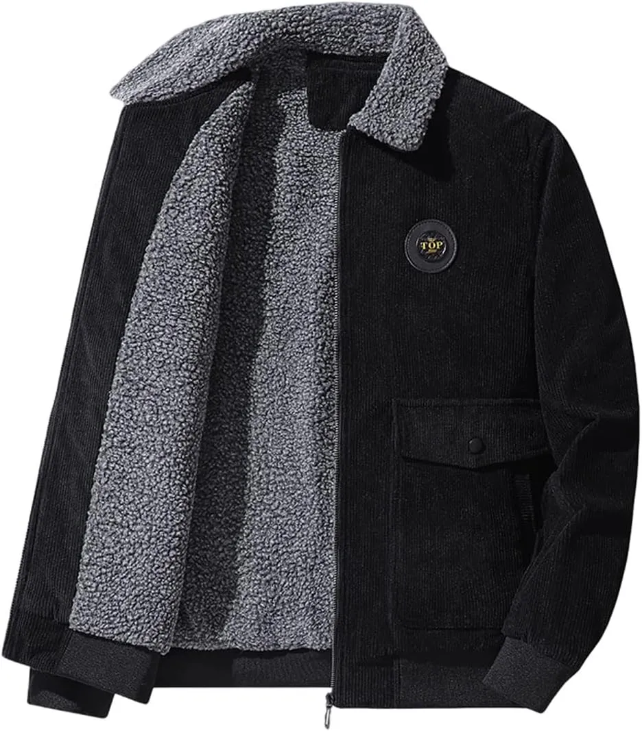 Men's Winter Casual Jacket Men's Winter Cashmere Coat Men's Cashmere Thickened Jacket Cotton Padded Jacket