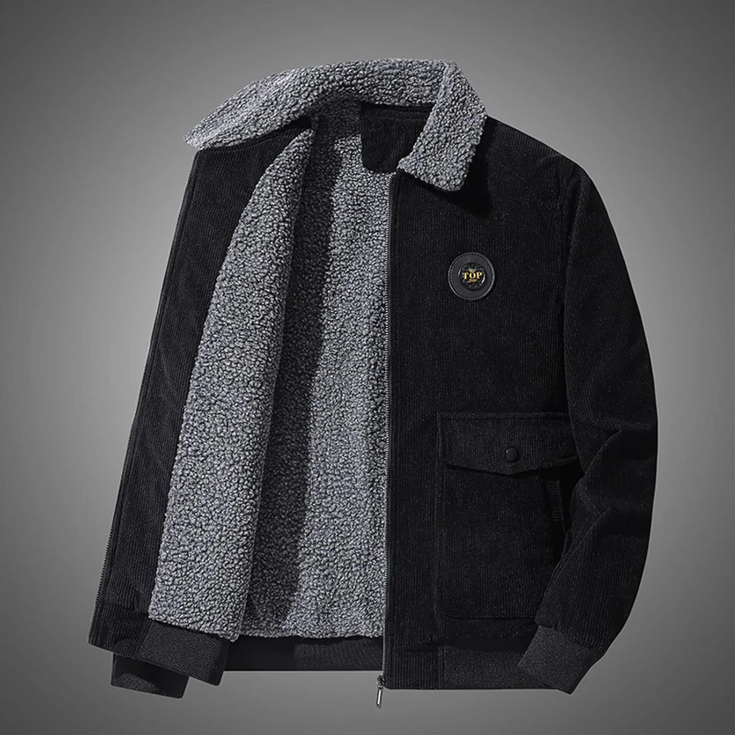 Men's Winter Casual Jacket Men's Winter Cashmere Coat Men's Cashmere Thickened Jacket Cotton Padded Jacket
