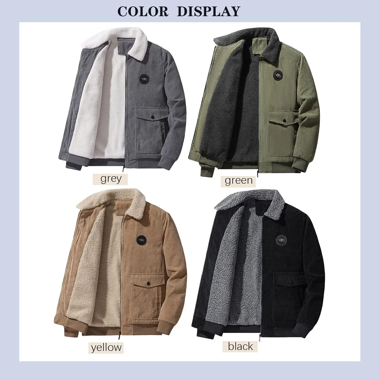 Men's Winter Casual Jacket Men's Winter Cashmere Coat Men's Cashmere Thickened Jacket Cotton Padded Jacket