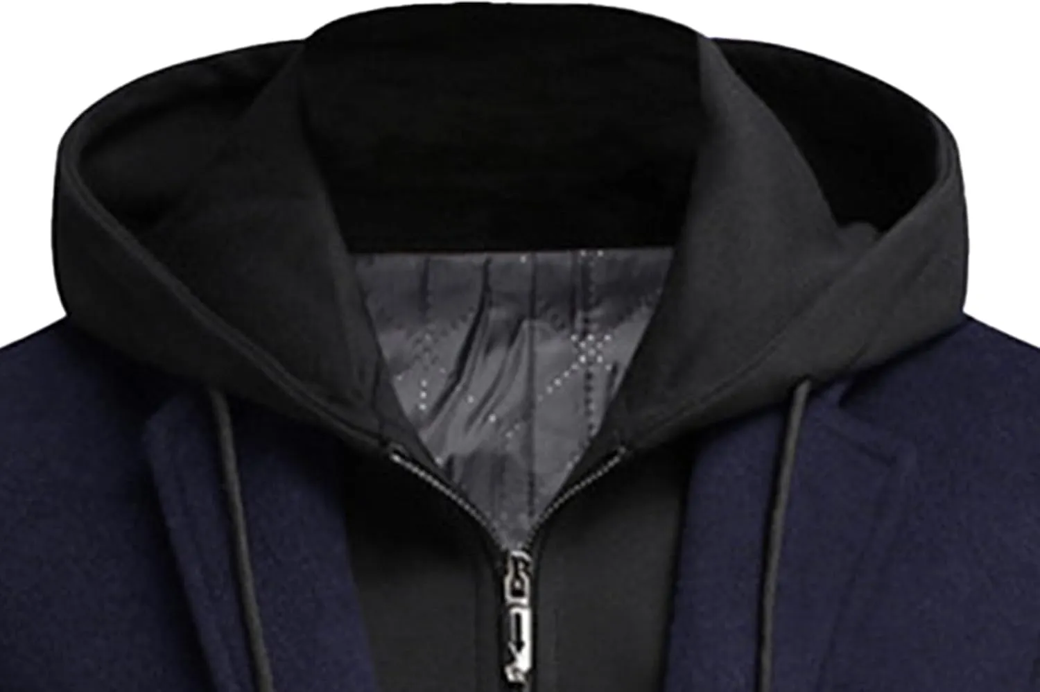 Men's Wool Hooded Overcoat Casual Single Breasted Business Male Coat Classic Long Sleeve Trench Overcoats