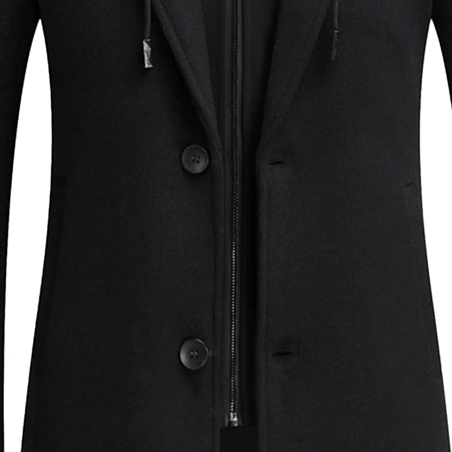Men's Wool Hooded Overcoat Casual Single Breasted Business Male Coat Classic Long Sleeve Trench Overcoats