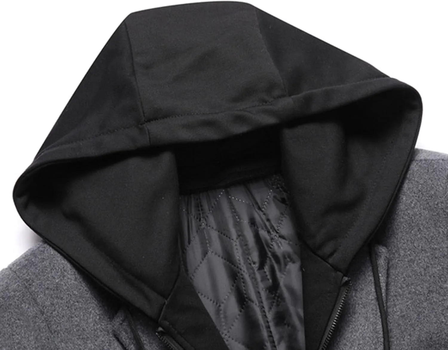 Men's Wool Hooded Overcoat Casual Single Breasted Business Male Coat Classic Long Sleeve Trench Overcoats