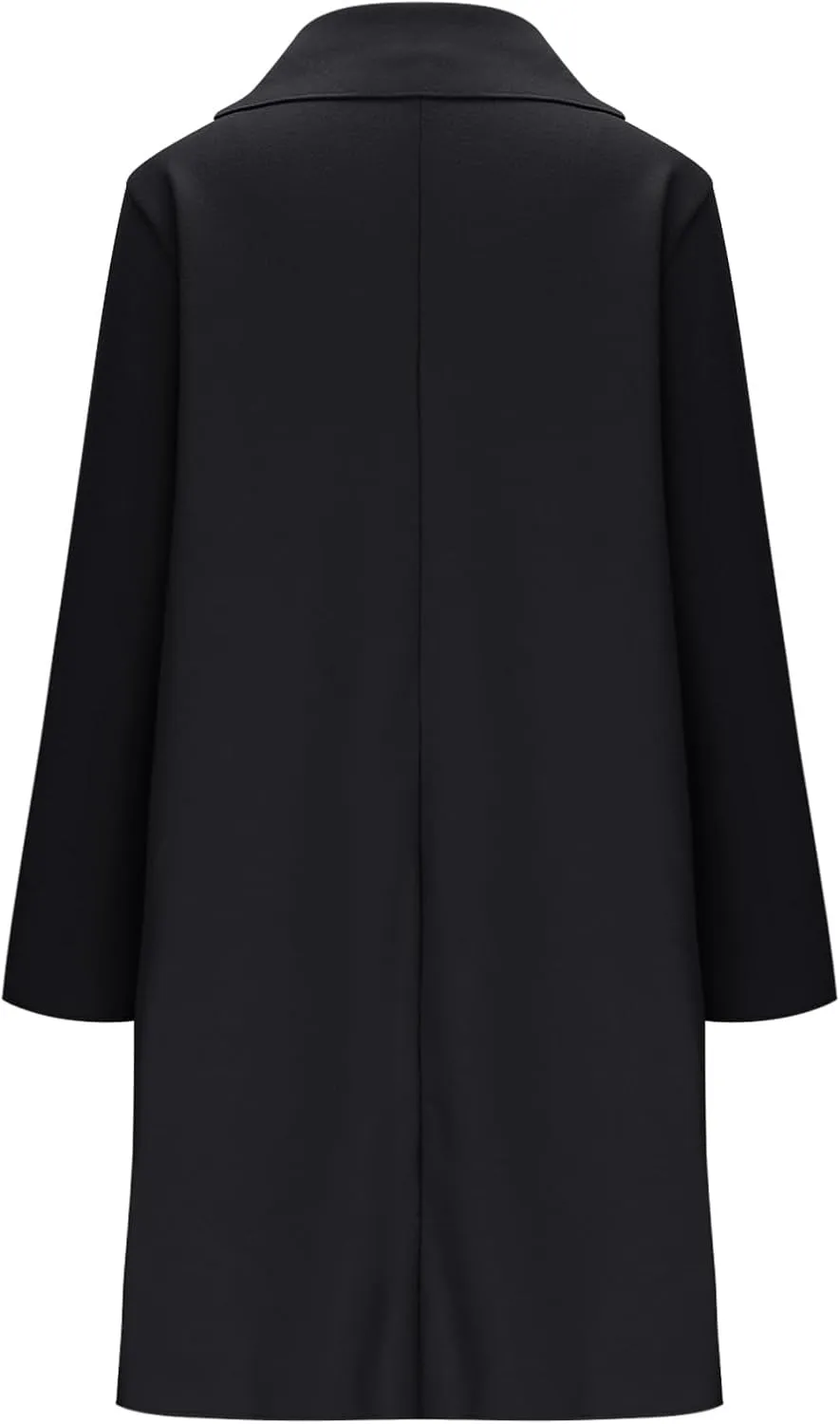 Mid-Length Trench Coats for Women Casual Notched Lapel Wool Single-Breasted Jackets Windbreaker Outerwear Overcoats