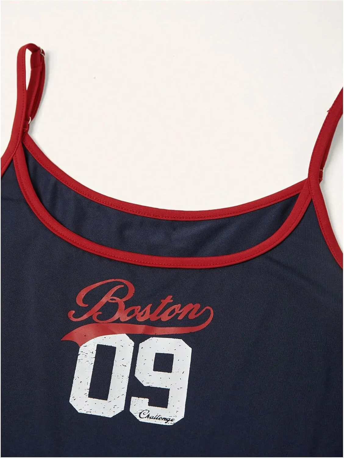 Milumia Women's Number Graphic Cami Top Sleeveless Slim Fitted Y2K Crop Camisole