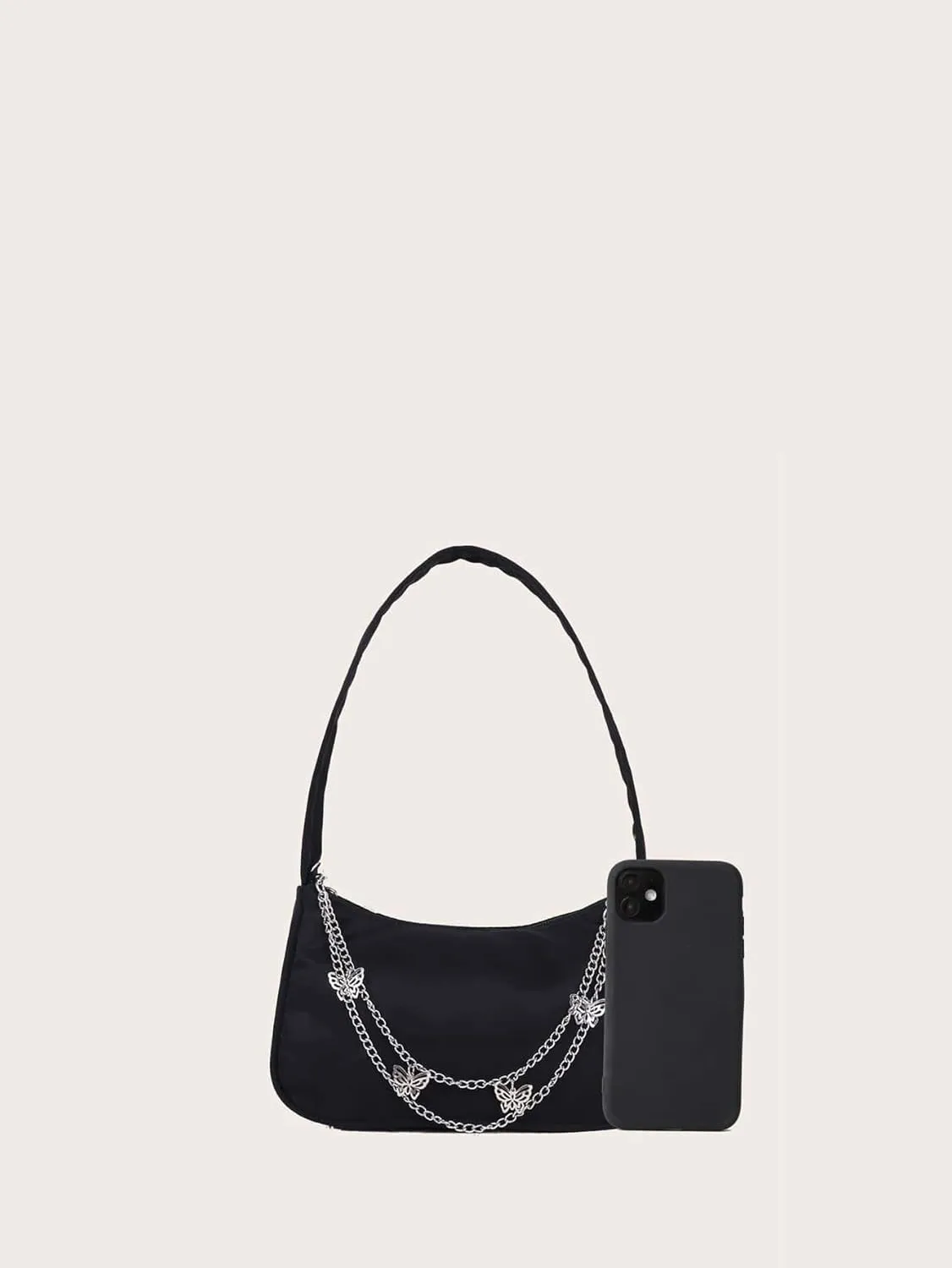 Milumia Women's Y2K Chain Linked Shoulder Handbags Party Top Handle Hobo Bags