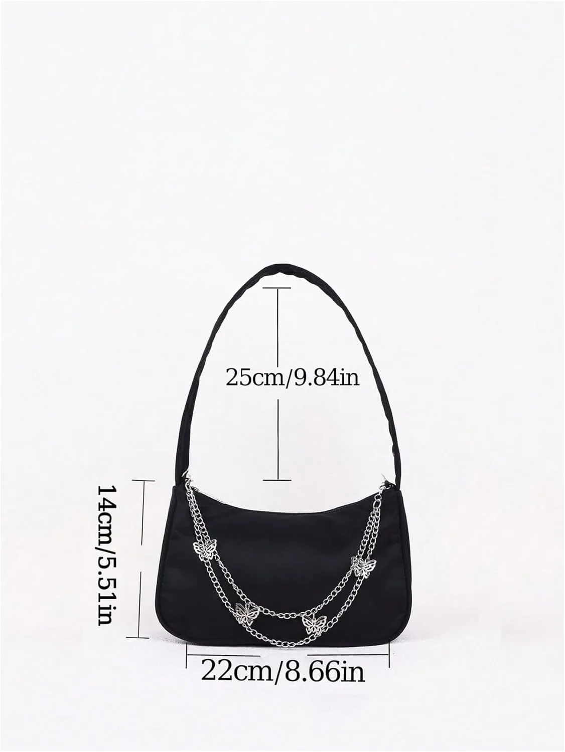 Milumia Women's Y2K Chain Linked Shoulder Handbags Party Top Handle Hobo Bags