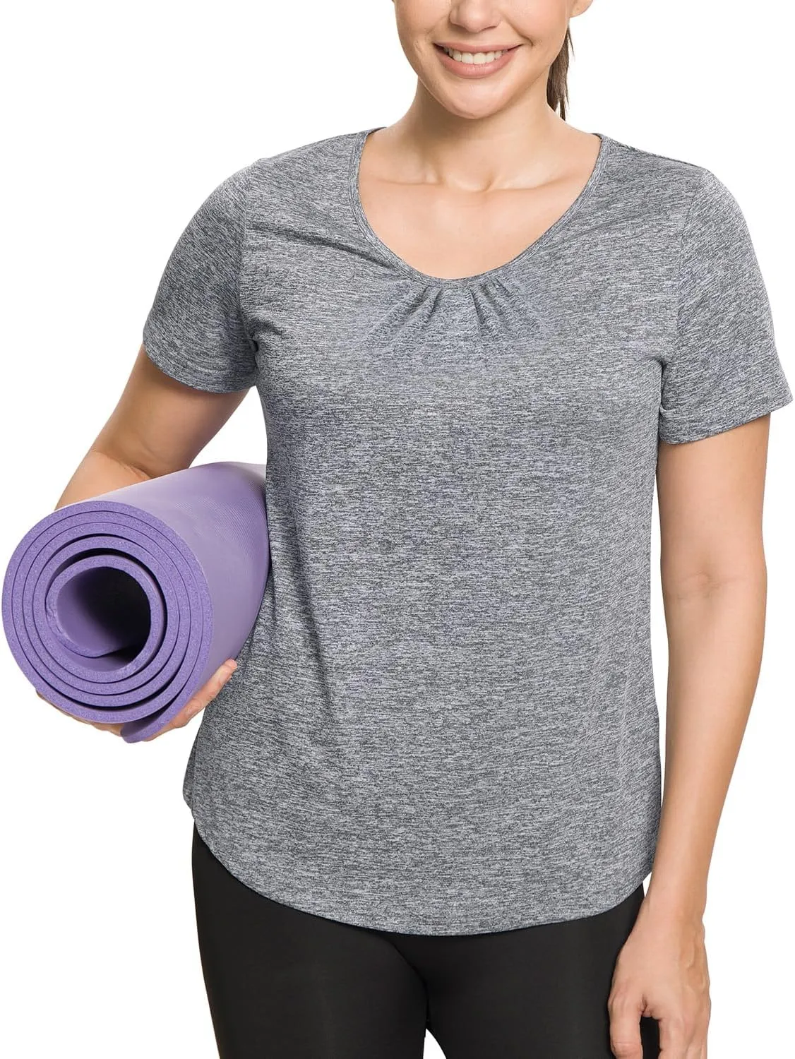 MISS FORTUNE Active Wear Yoga Top Cool Dry Workout Shirt Exercise Clothes