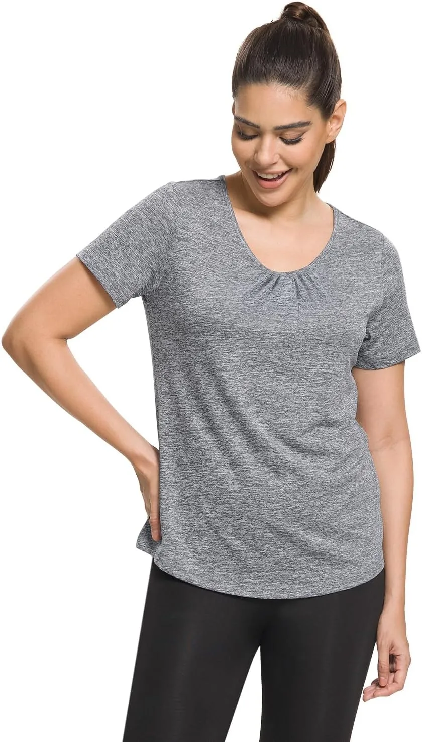 MISS FORTUNE Active Wear Yoga Top Cool Dry Workout Shirt Exercise Clothes